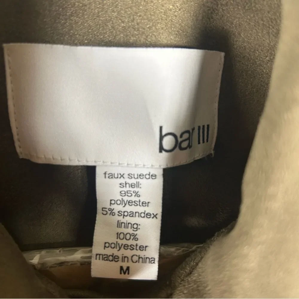 Bar III Olive Green Biker Jacket - Picture 6 of 7